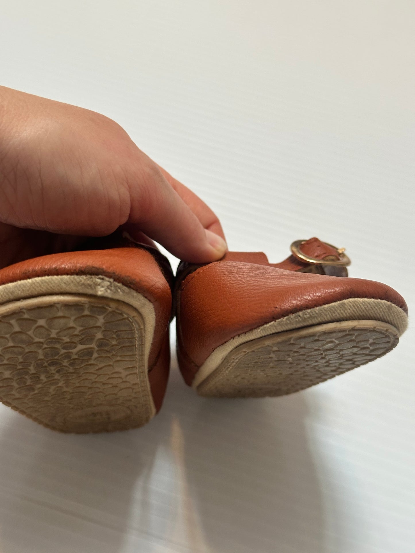 #168 Amazon Girls 12-18m Brown Mary Janes
