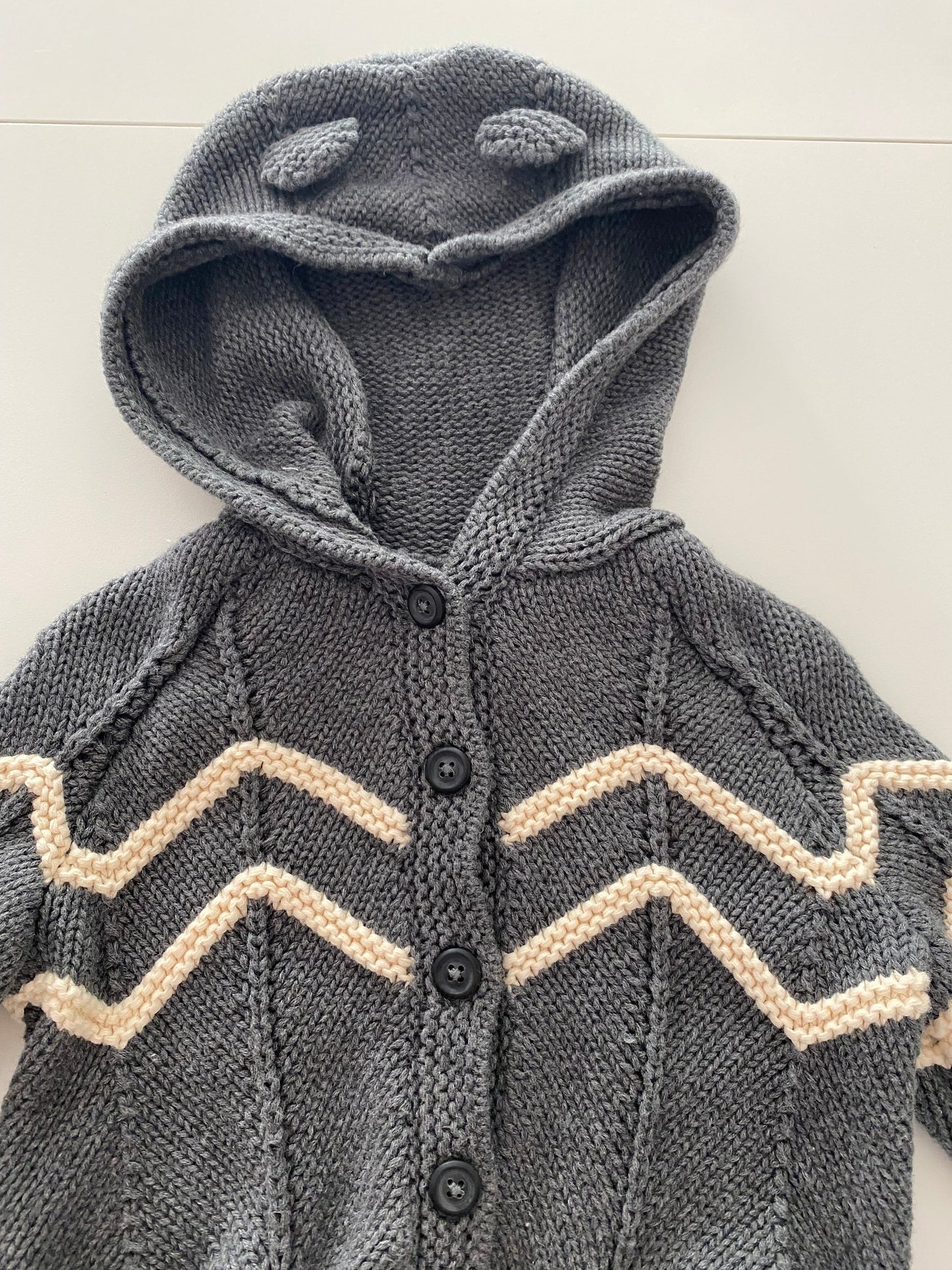#117-Boys 2T, Tea Gray Button-Down Sweater, EUC,*reduced*
