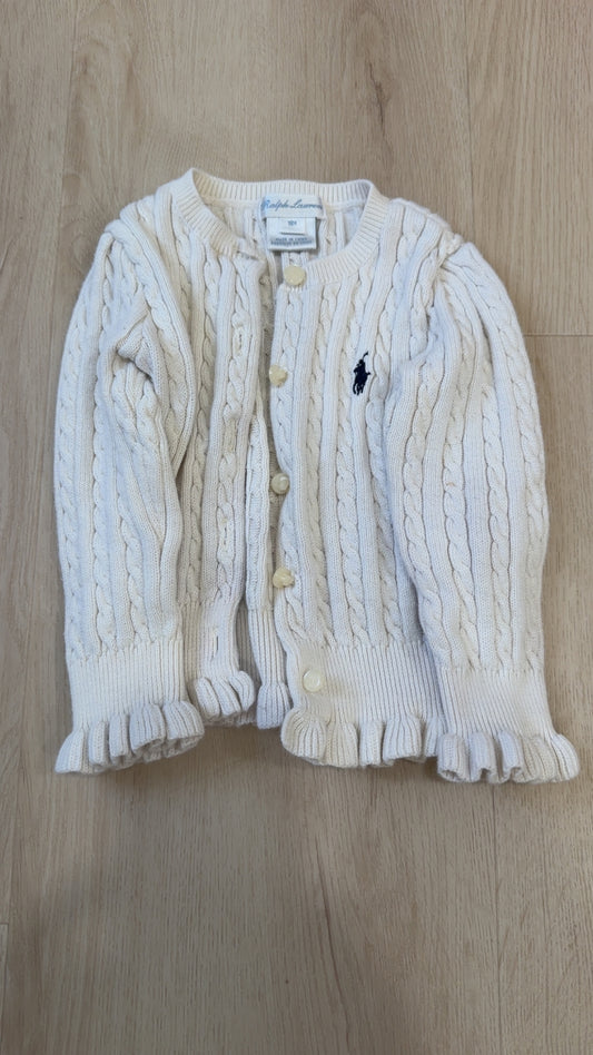 REDUCED! #49 Girls 18 months Polo cream cardigan VGUC