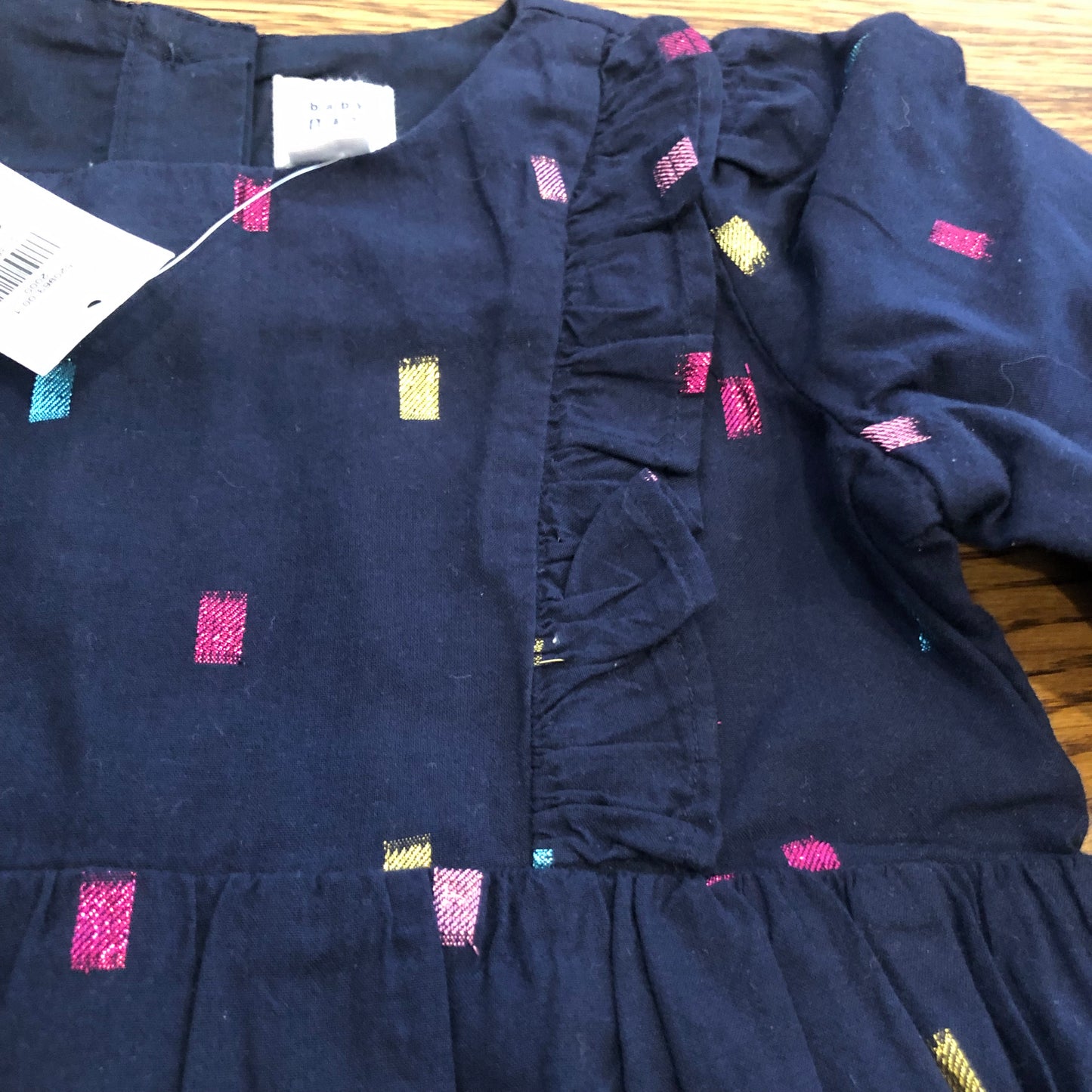 NWT Baby Gap Navy Dress 2T / Sparkle Thread Embroidery girls