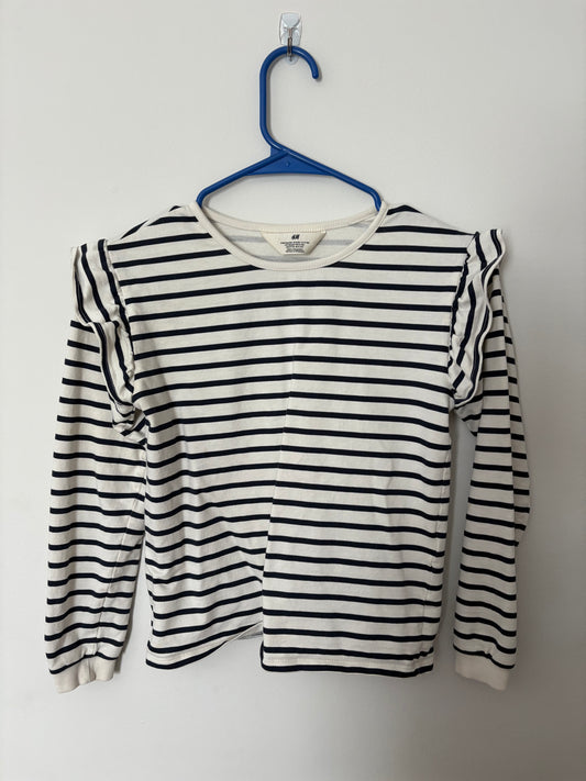 #28 Girls H&M Navy Stripe Top -  8/10