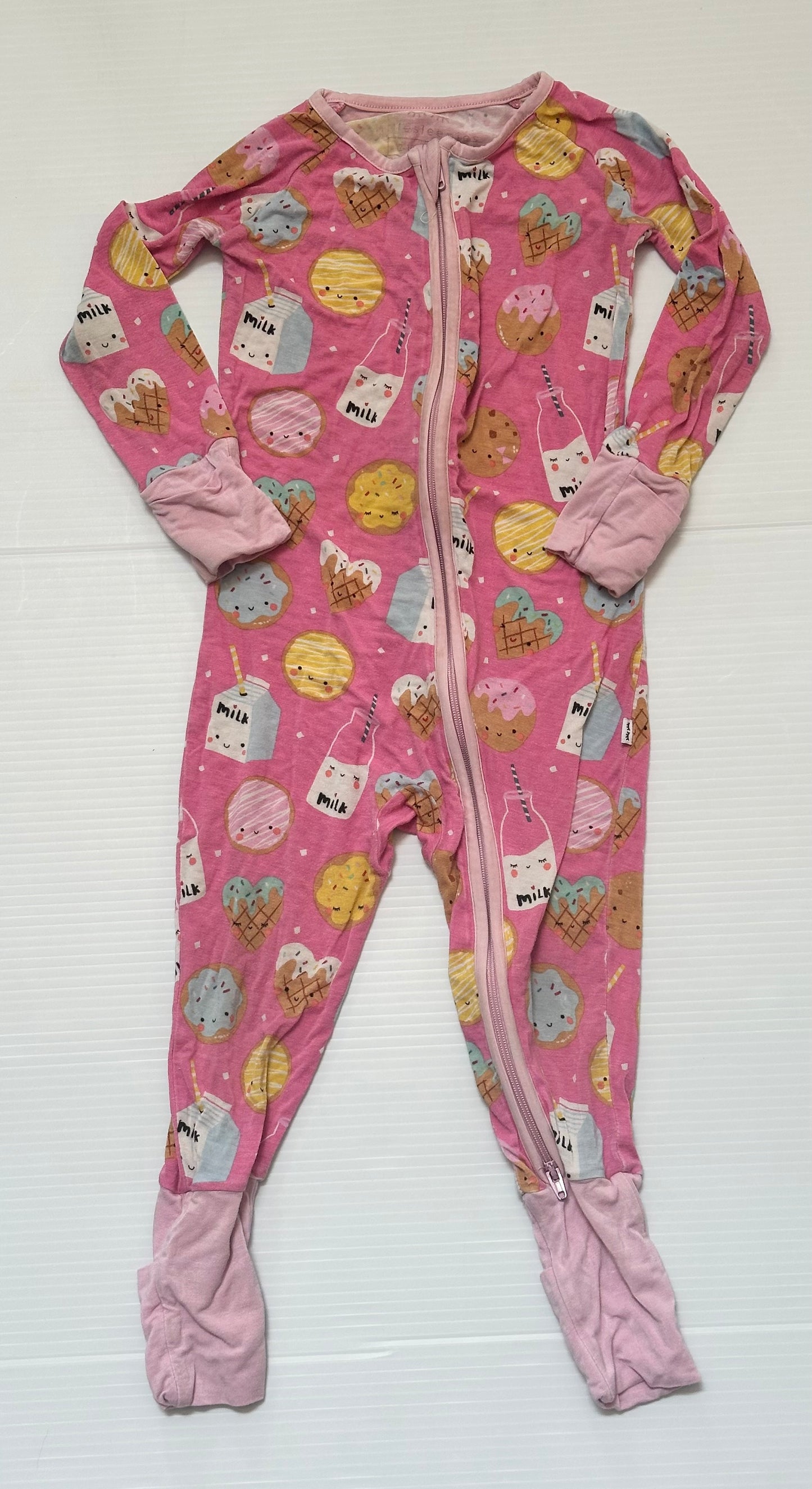 #65 Little Sleepies Girls 12-18 Link Cookies & Milk Zippy Pajamas