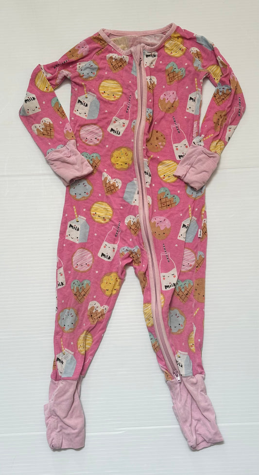 #65 Little Sleepies Girls 12-18 Link Cookies & Milk Zippy Pajamas