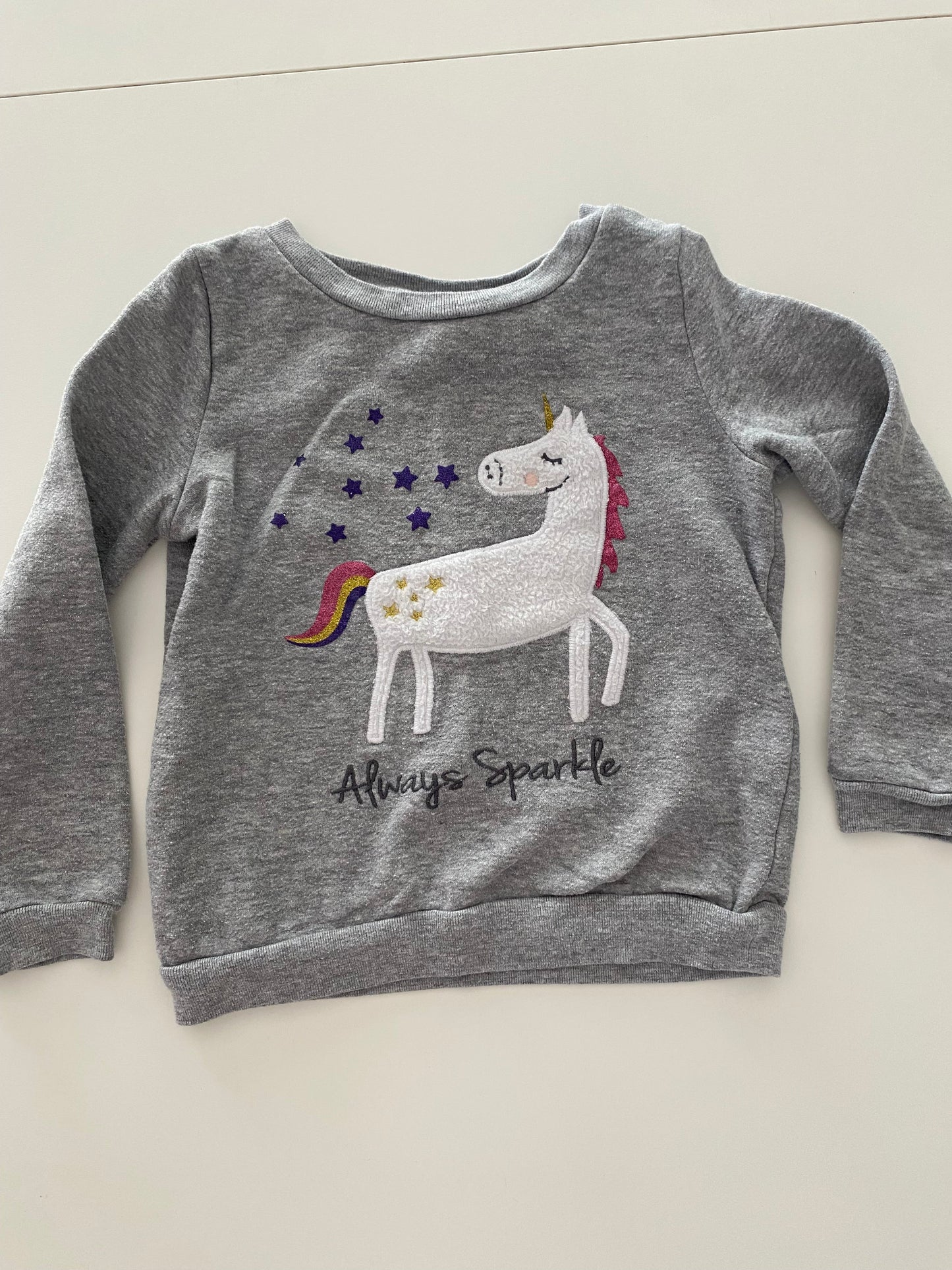 #117-Girls 3T, Kidgets Gray Unicorn Sweatshirt, GUC,*reduced*