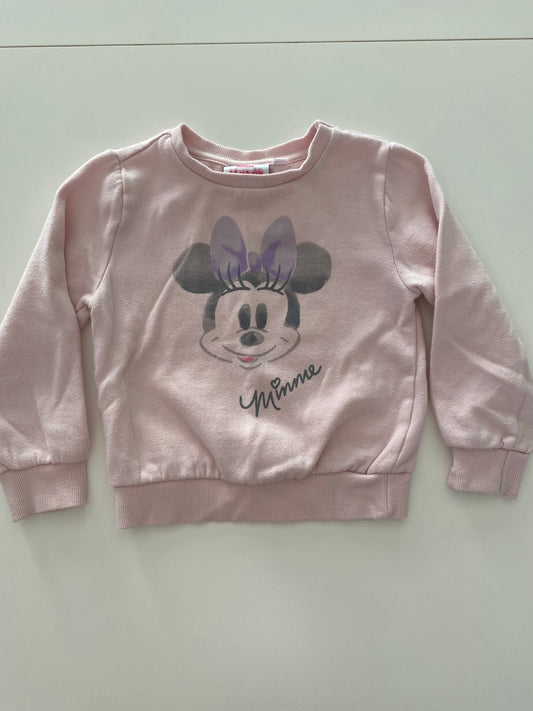 #117-Girls 4T, Disney Light Pink Minnie Mouse Sweatshirt, GUC