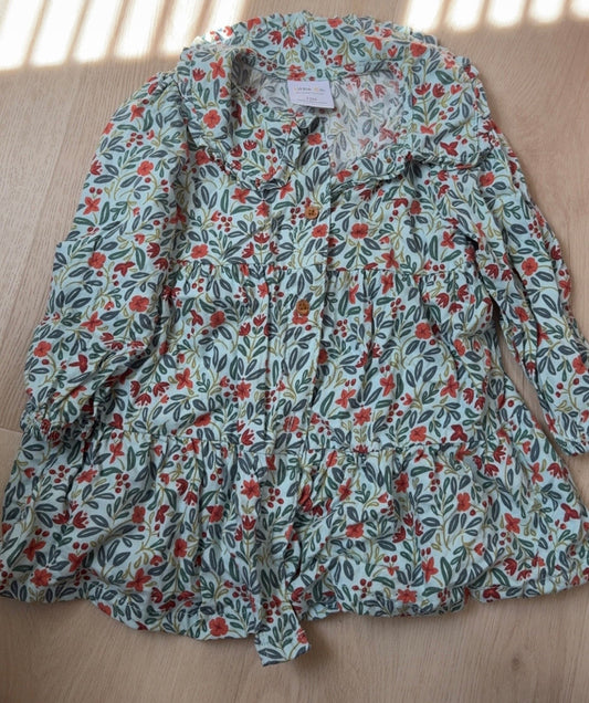 REDUCED! #49 Girls 12 months Little Co. teal floral dress EUC