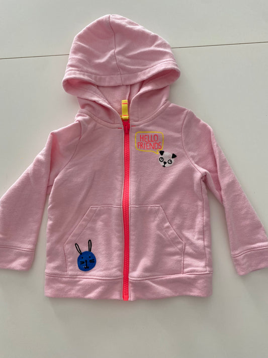 #117-Girls 2T, Cat & Jack Pink full zip sweatshirt, GUC