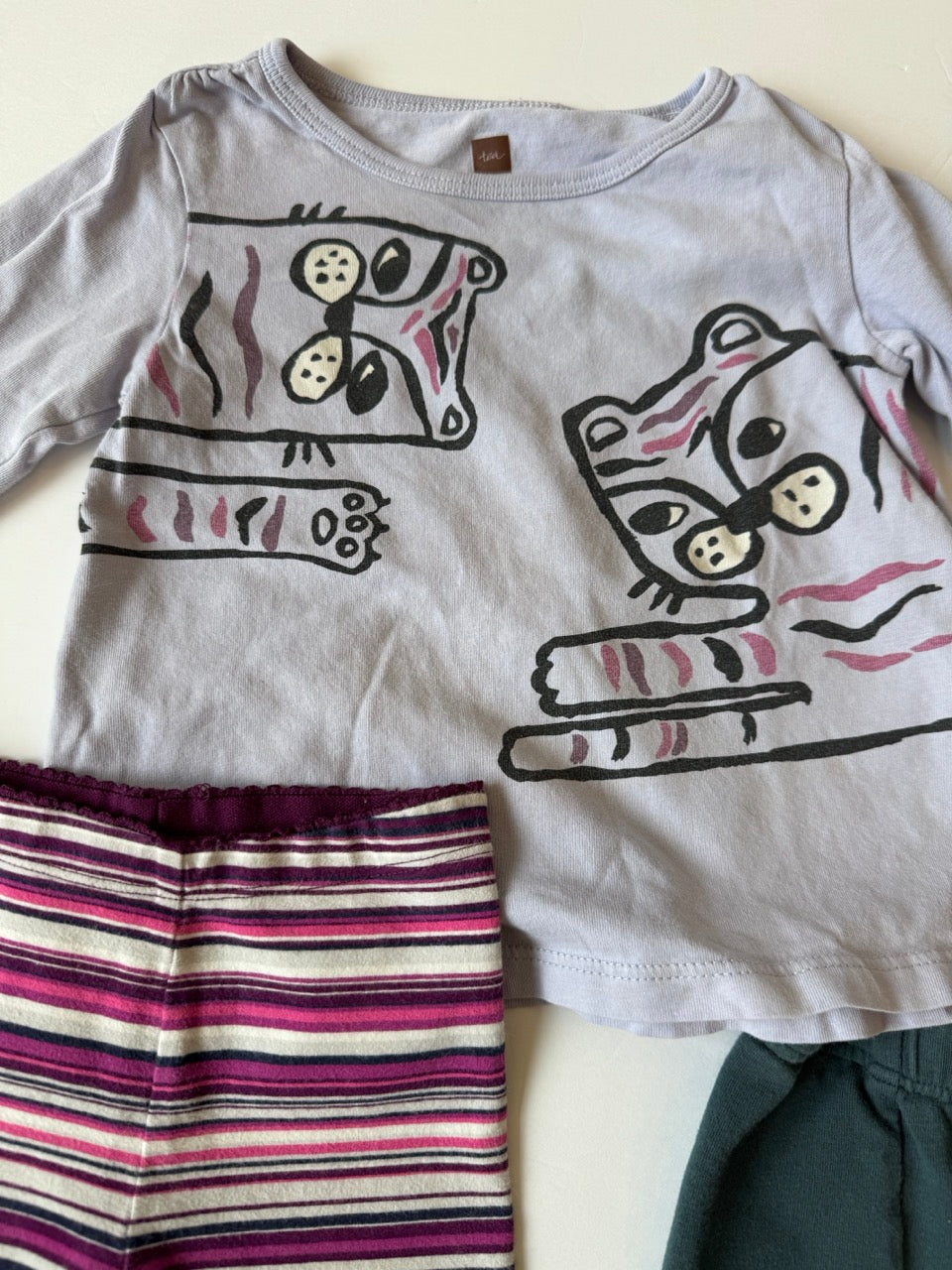 #190 REDUCED Tea Bundle: 18-24 Shirt, 12-18 Leggings, Bonus Hand-sewn Joggers