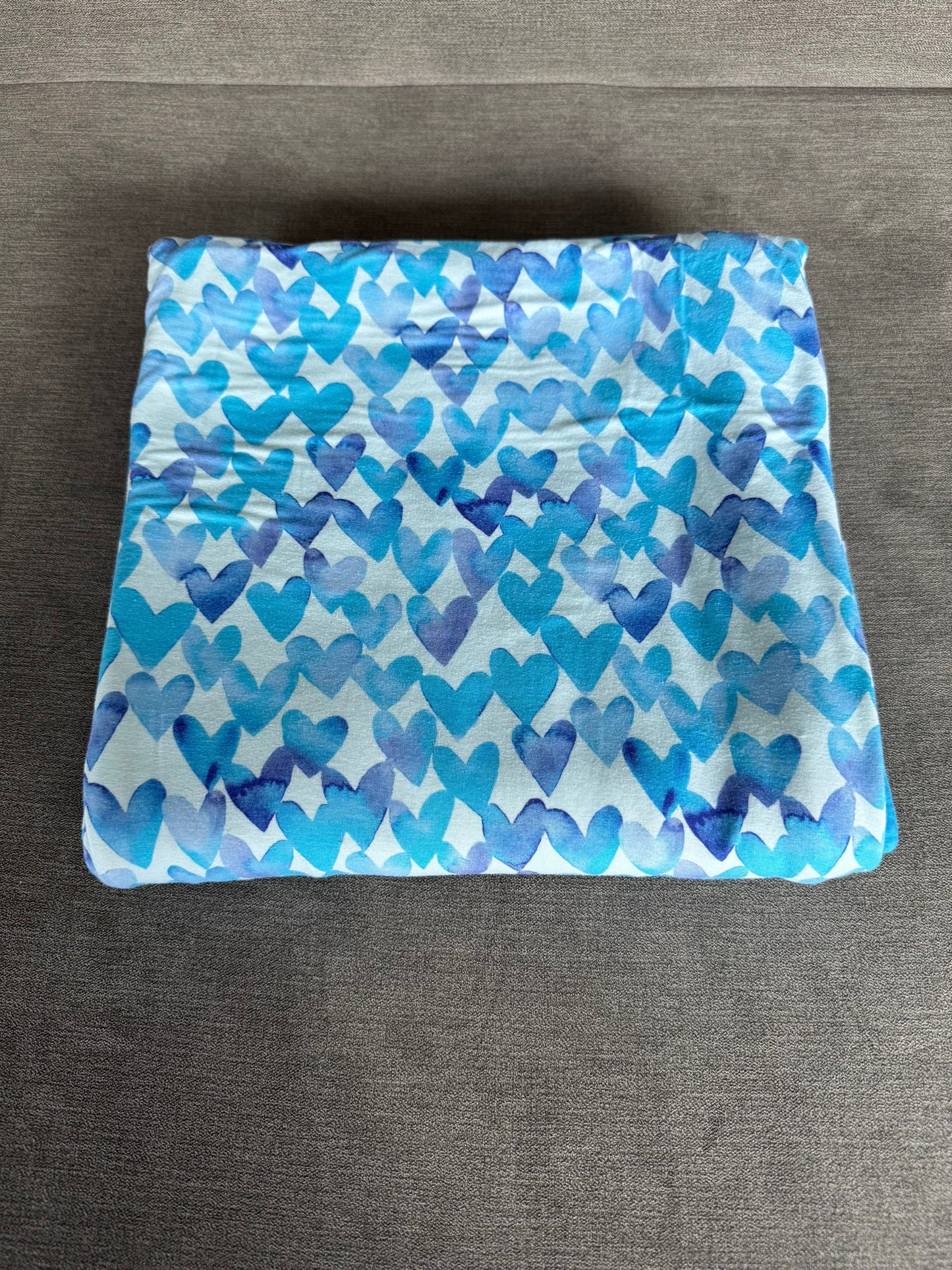 #32 Little Sleepies Blue Hearts cloud blanket