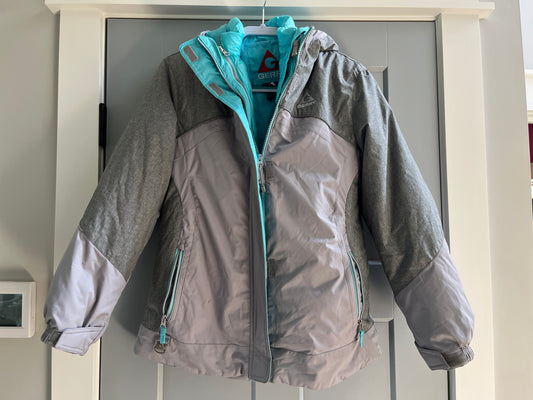 135 Girls L 14/16  LN 3 in 1 coat grey and blue