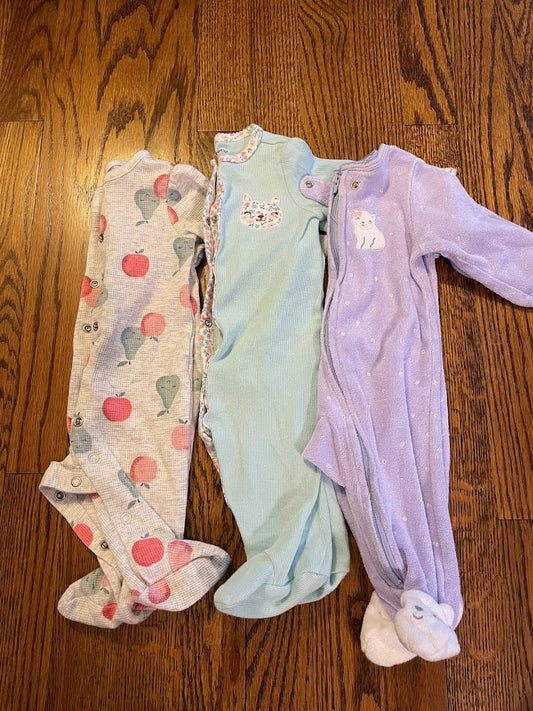 Carters/Just One You baby girl sleepers Size 3m bundle