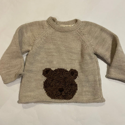 #126 Boys Zara Mini 6-9M (9M) Bear Sweater EUC