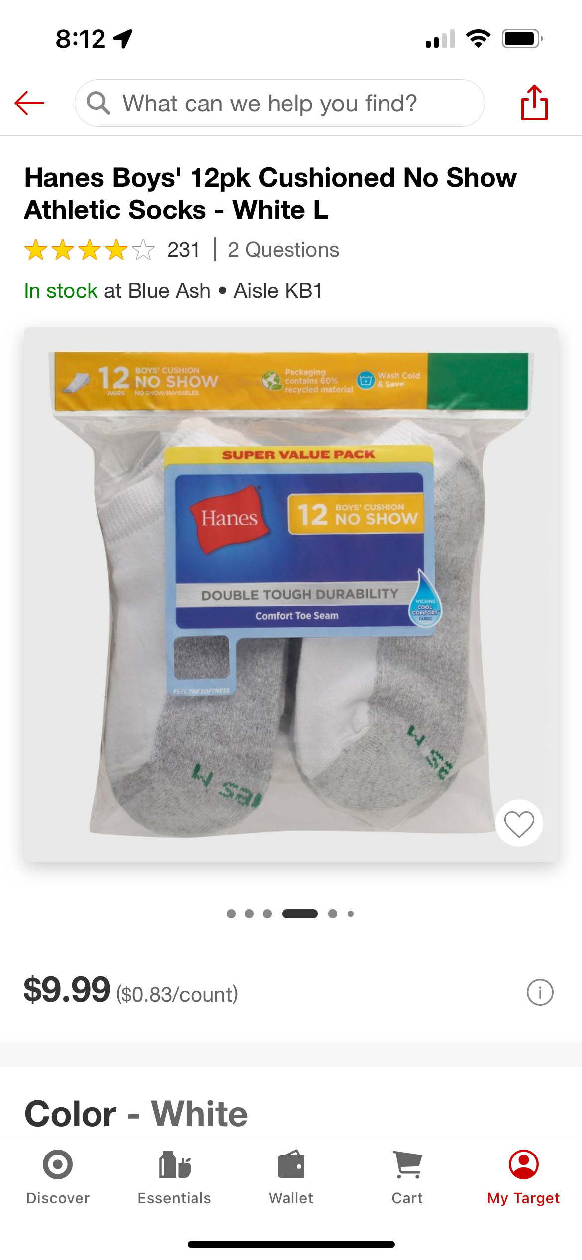 #55 New Boys Socks Shoe Size 3-9 Hanes Low Cut New in Open Package