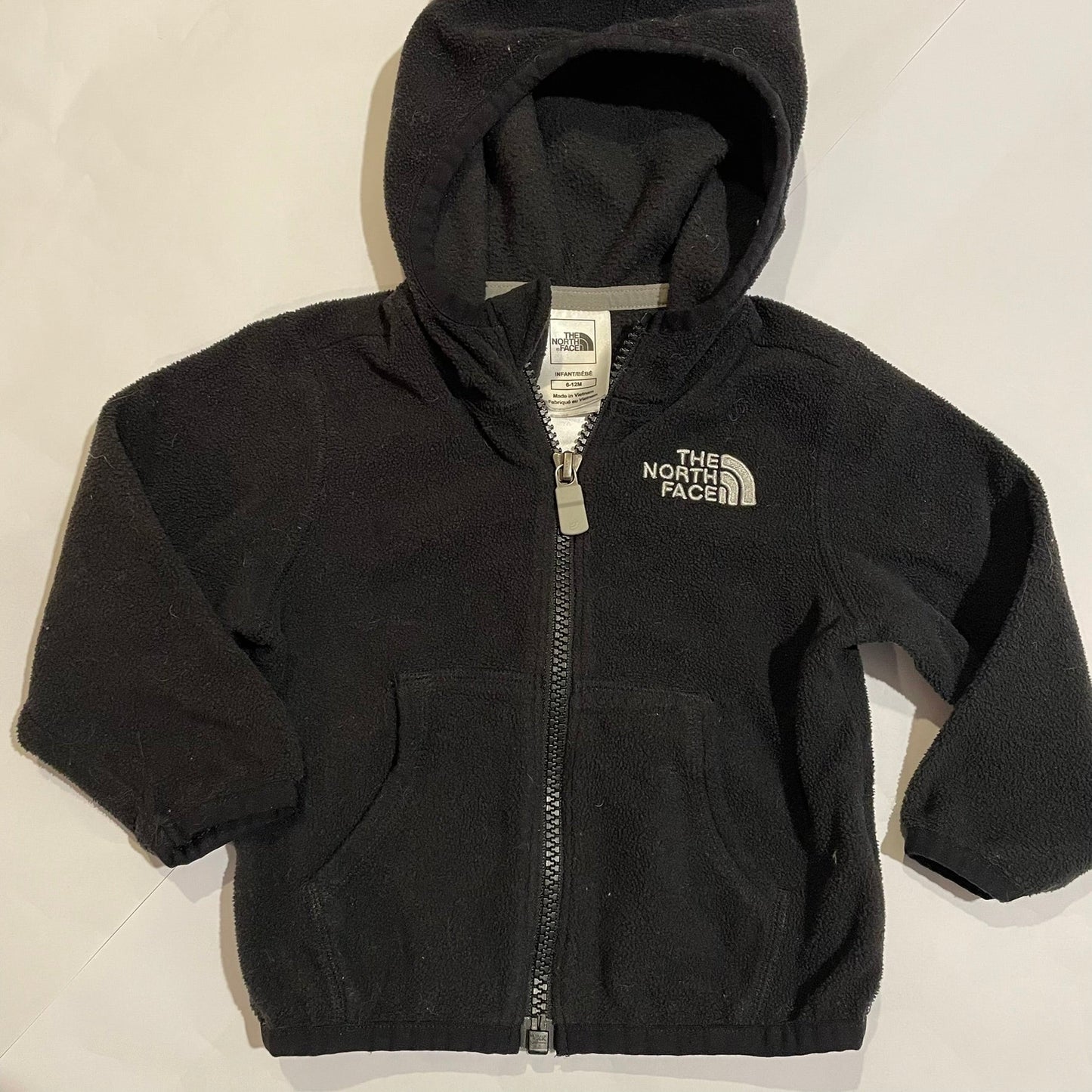#126 The North Face 6-12M Fleece Jacket Black GUC