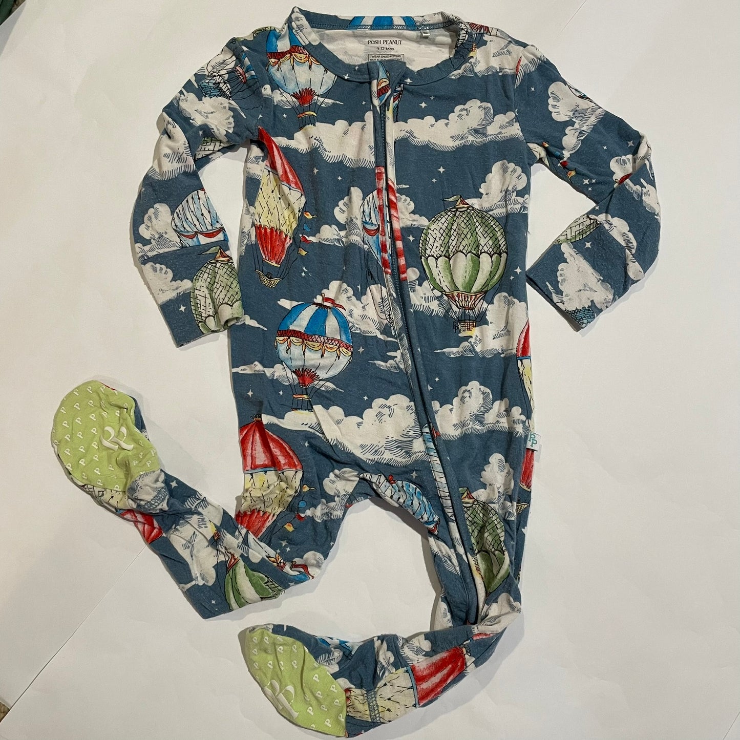 #126 Posh Peanut 6-9M (9M) Hot Air Balloon Zipper Sleeper EUC