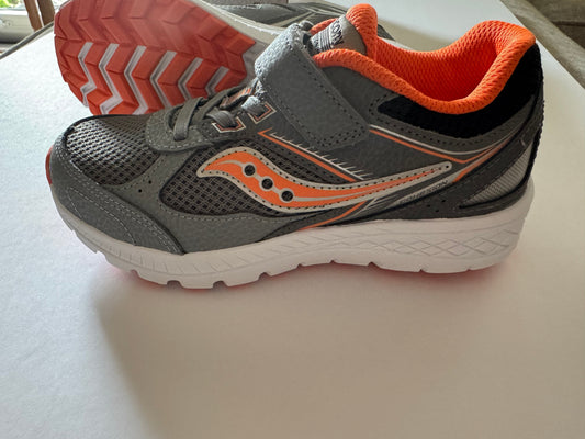 # 92 boys NEW size 1 W Saucony gray and orange sneaker
