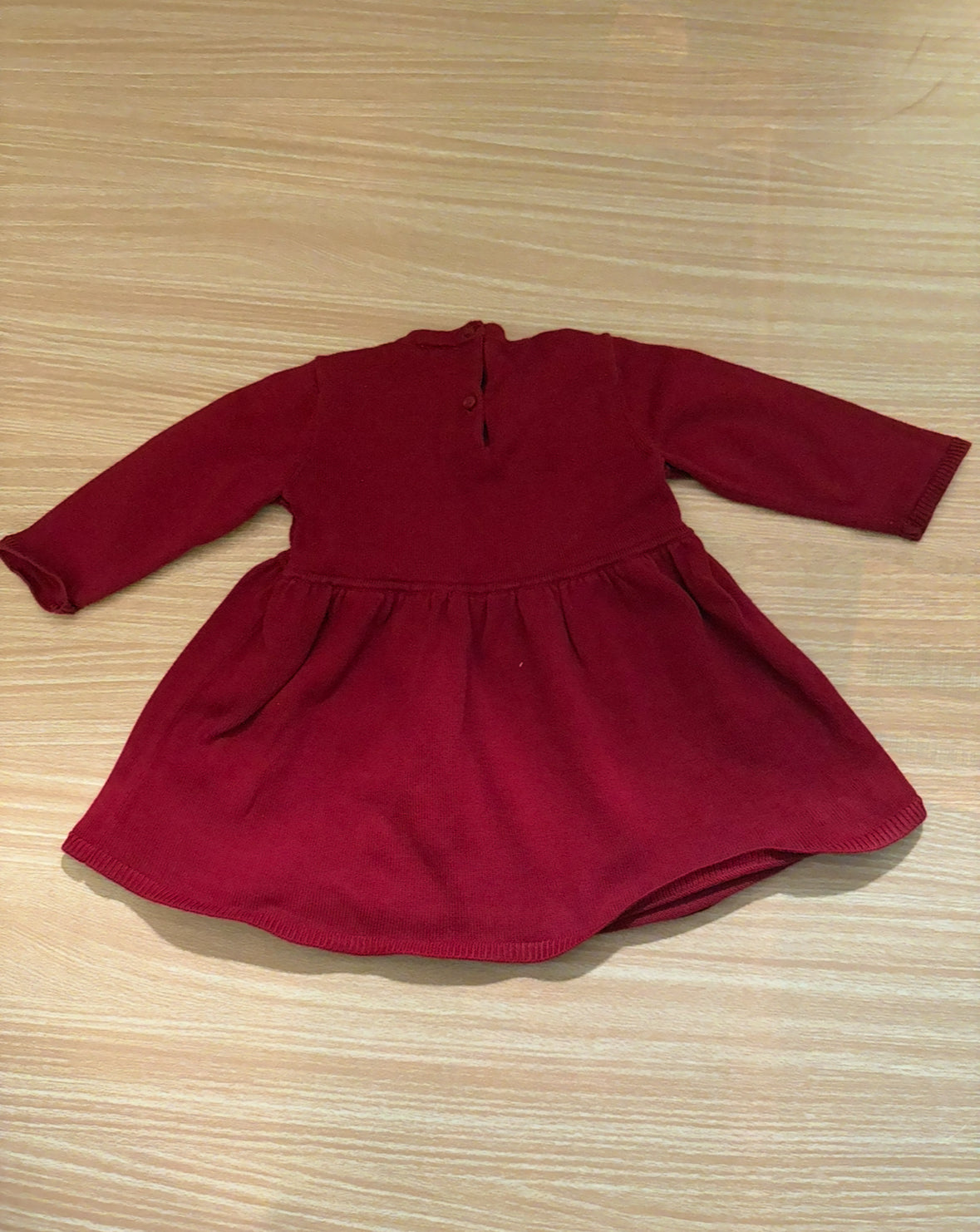 #102 H & M Red Sweater Knit Dress 6-9 months