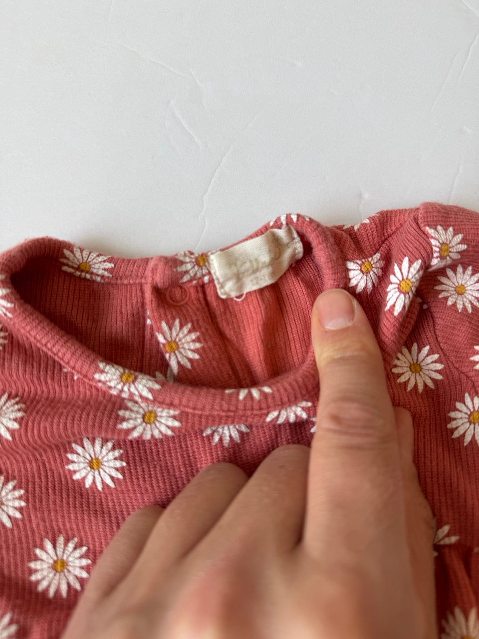 #190 REDUCED 12-18m Daisy Dot Dress and Bloomer in Dusty Rose