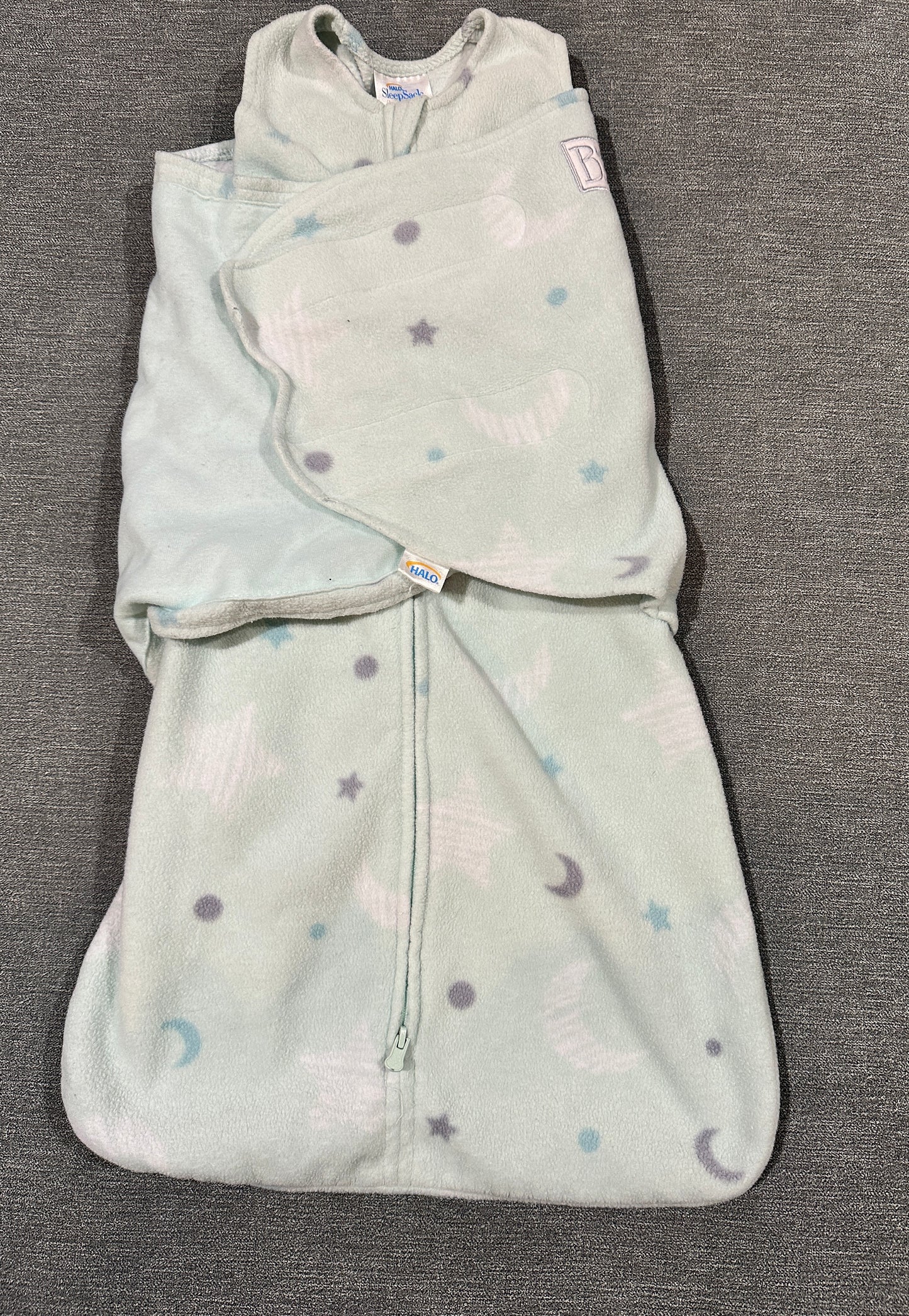 3–6 month fleece halo swaddle sleep sack