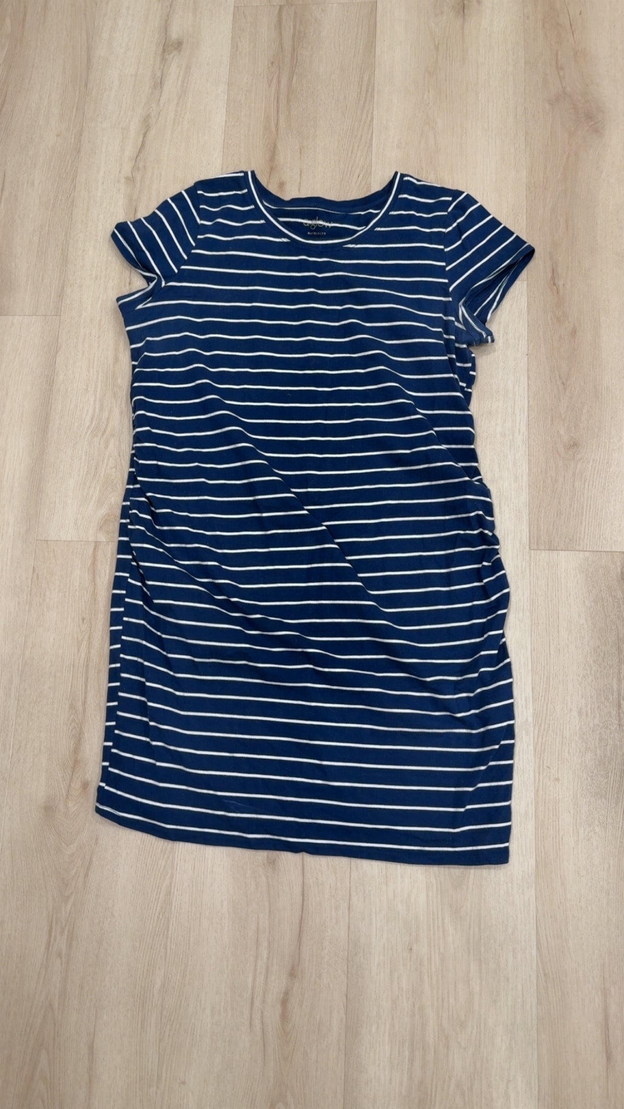 REDUCED! #49 A Glow maternity navy/white striped dress size XL VGUC