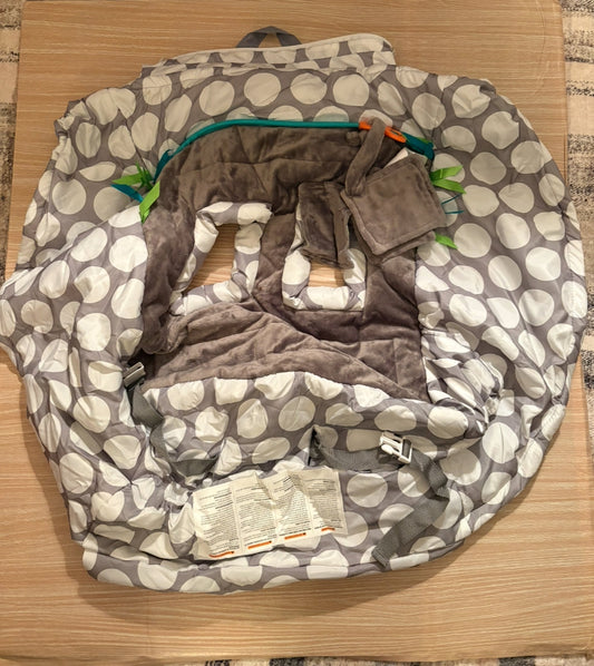 #102 Boppy Shopping Cart/High Cover Gray Jumbo Dots