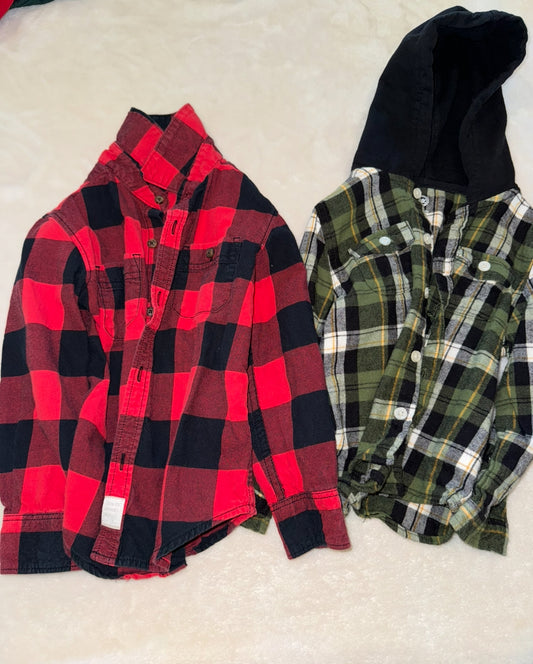#46 Boys 4t red flannel is carters green flannel is wonder nation euc