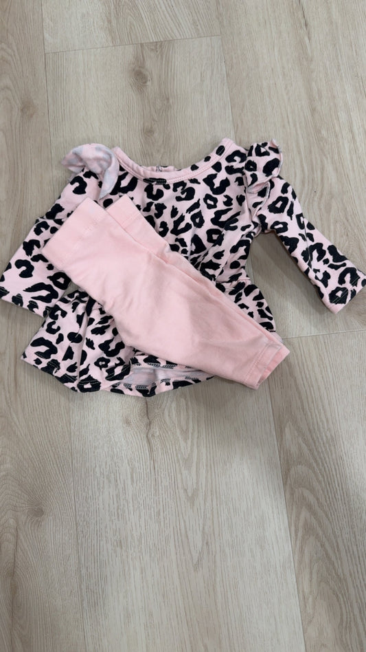 REDUCED! #49 girls Tucker and Tate pink leopard outfit 3 months VGUC