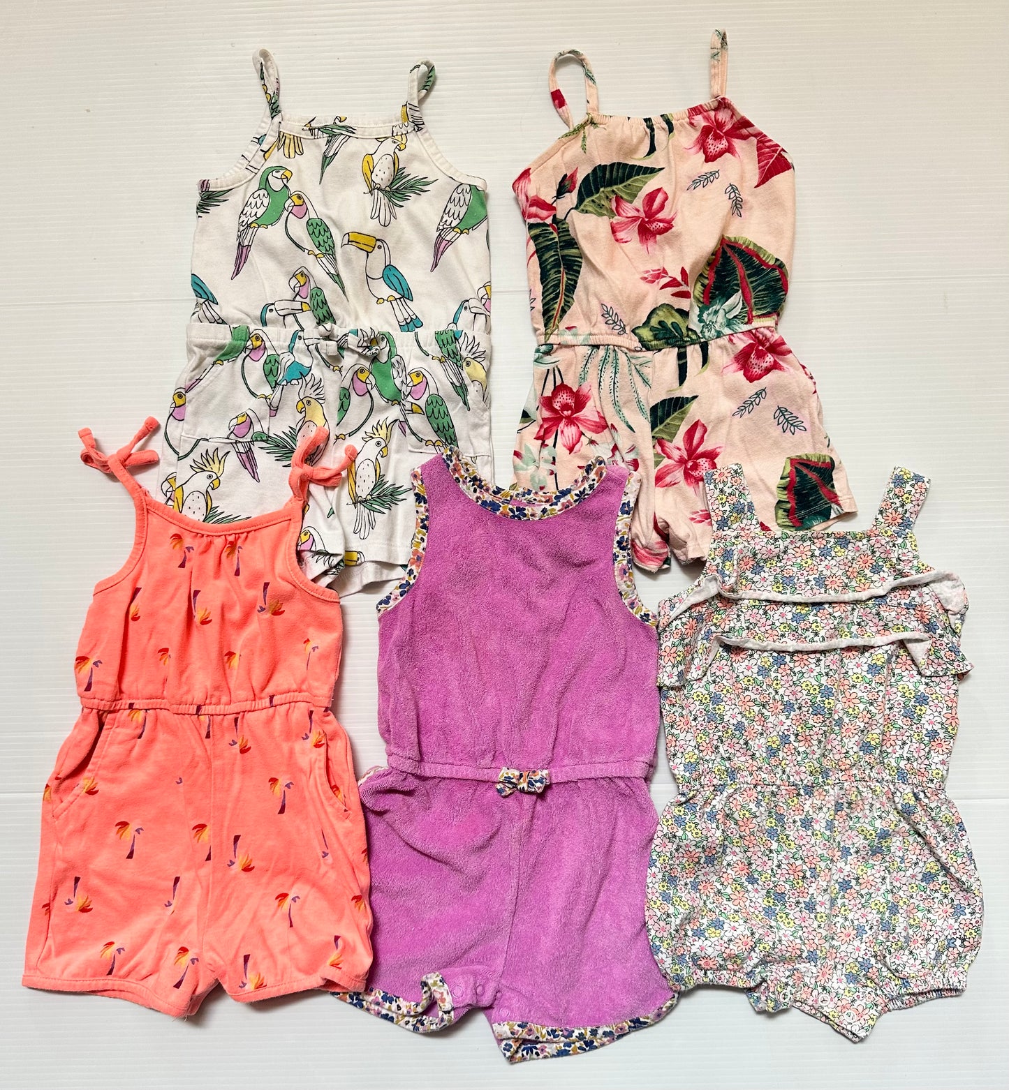 #168 Girls 18m-2T Summer Romper Bundle