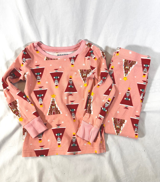 #30 3T Old Navy Pink Christmas Jammies