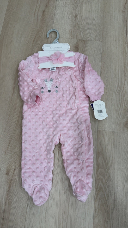 REDUCED! #49 girls Kyle and Deena pink sleeper 3-6 months NWT