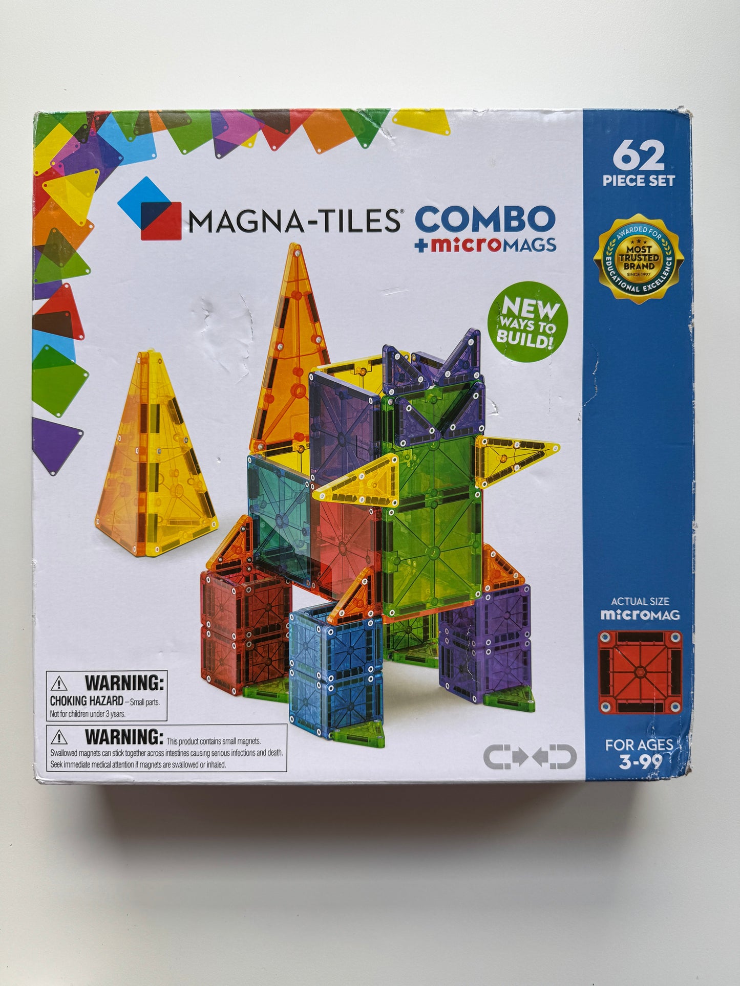 #32 NEW Magnatiles 62 piece combo set