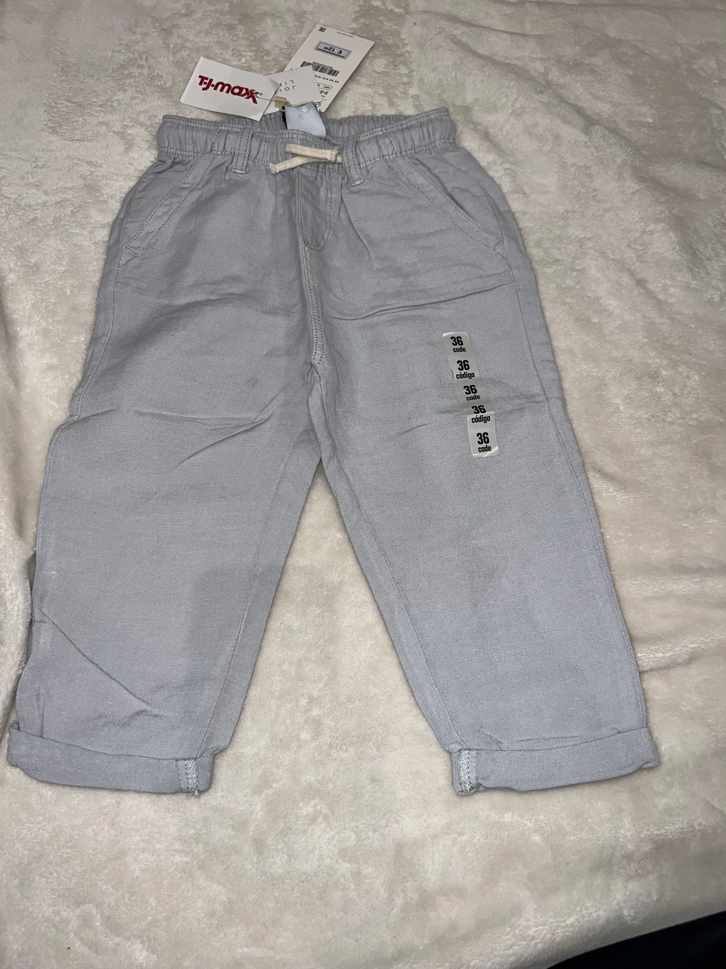 2T Zara pants, NWT, gray linen type material