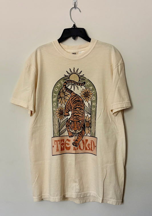 #28 Women’s NWOT Fortune Favors the Bold Tiger Tee - Size M