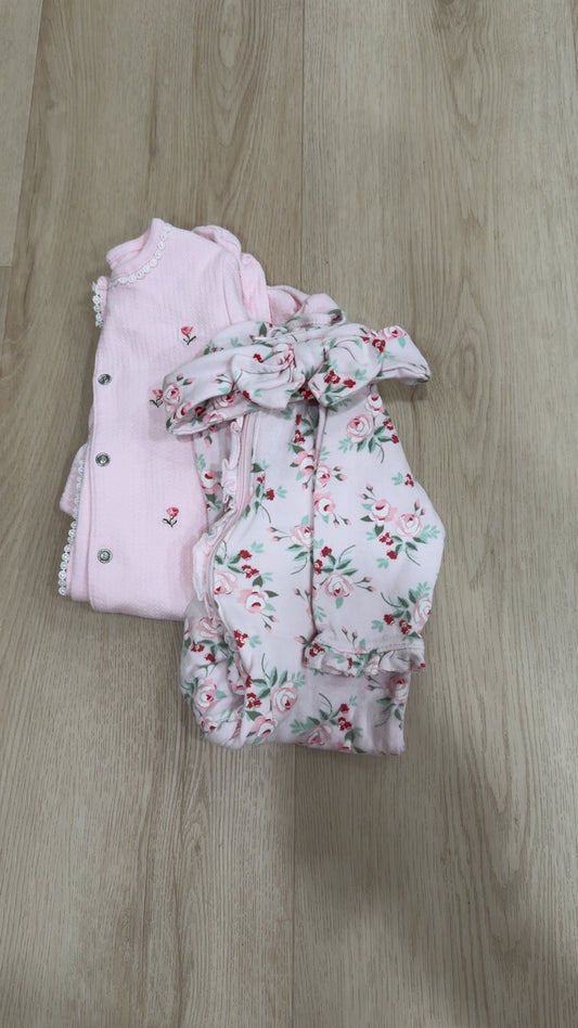 REDUCED! #49 girls Little Me sleepers 9 months VGUC