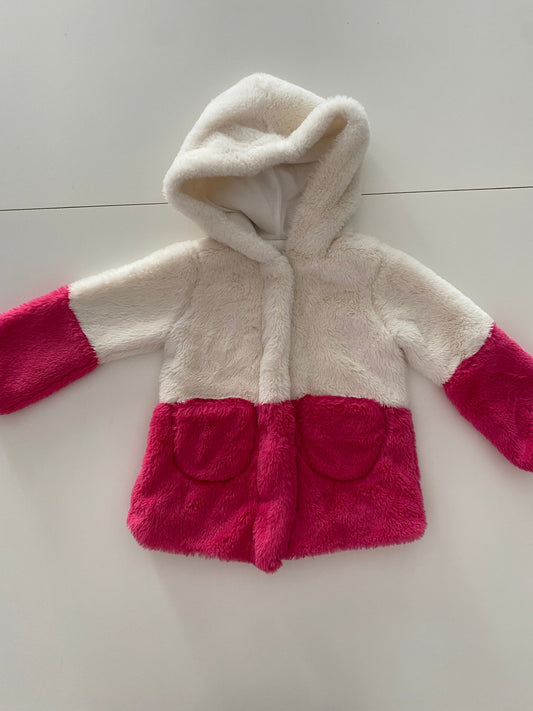#117-Girls 2T, Tucker + Tate Colorblock Fur Coat, GUC
