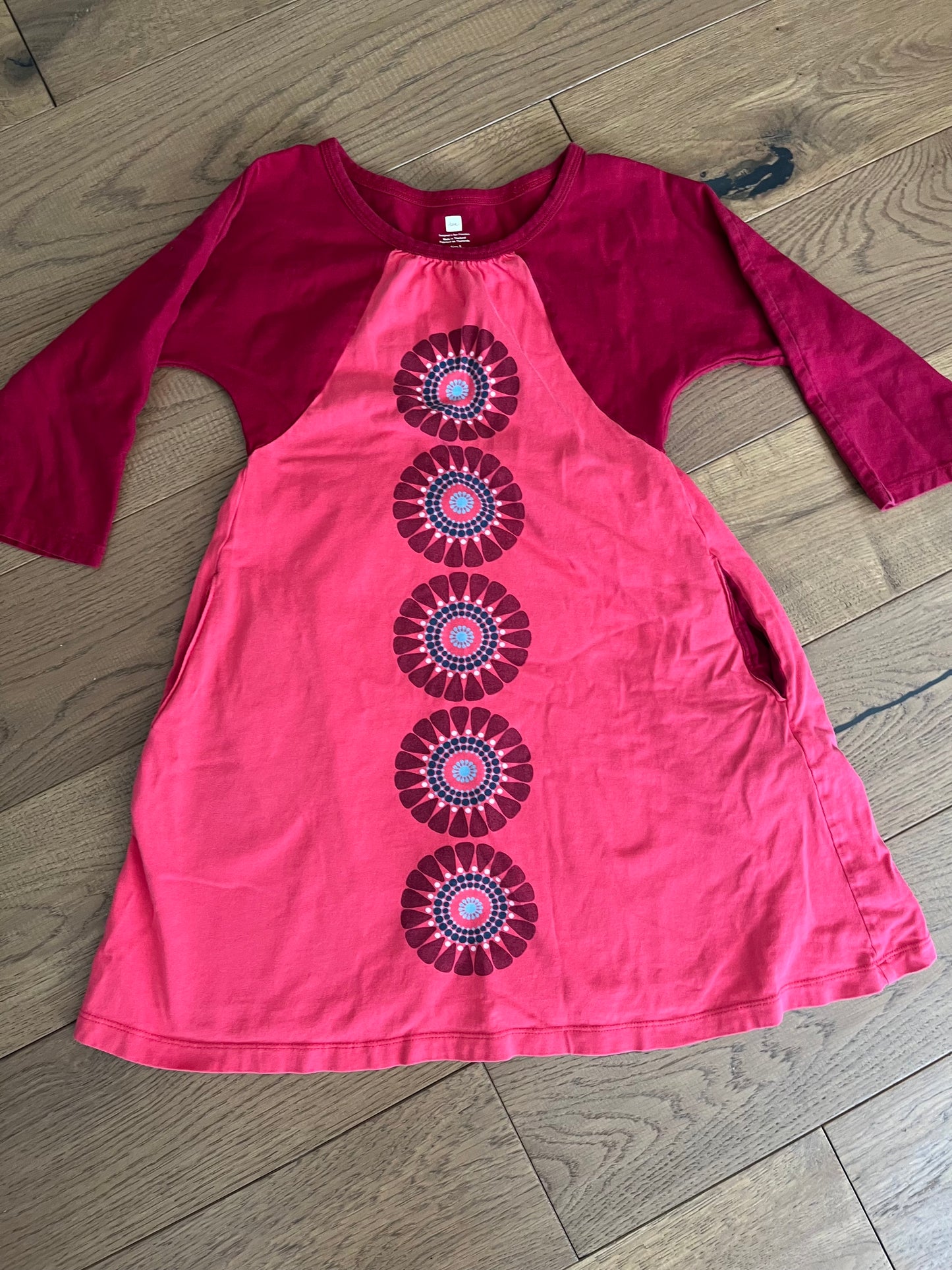 Girls size 8 Tea red and pink dress with pockets PPU Evendale 45241