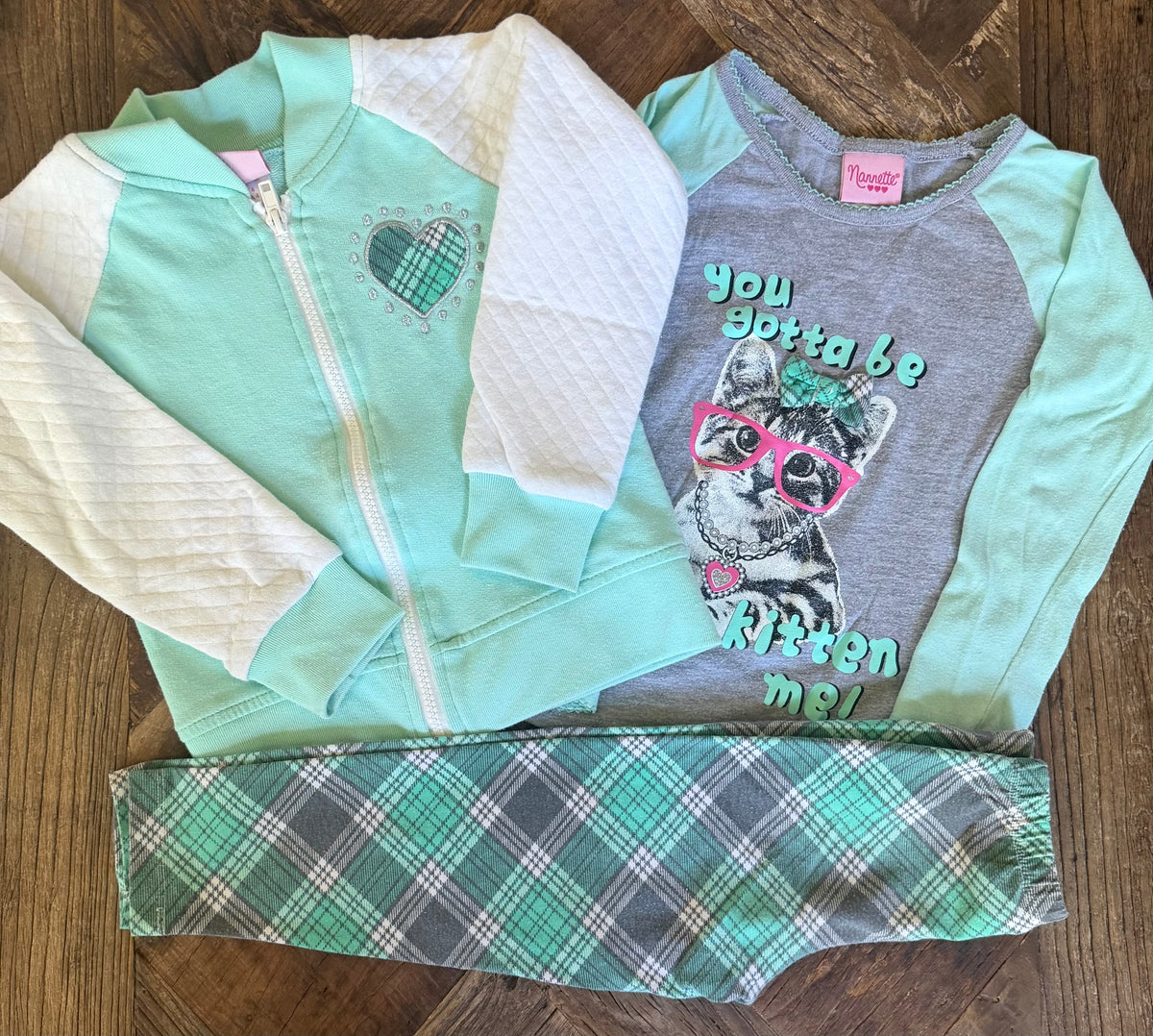 #75 Nannette Girls Kitty 3 Piece Set, Size 4T