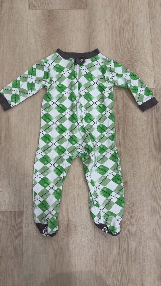 REDUCED! #49 boys Burts Bees Baby green pjs 6-9 months VGUC