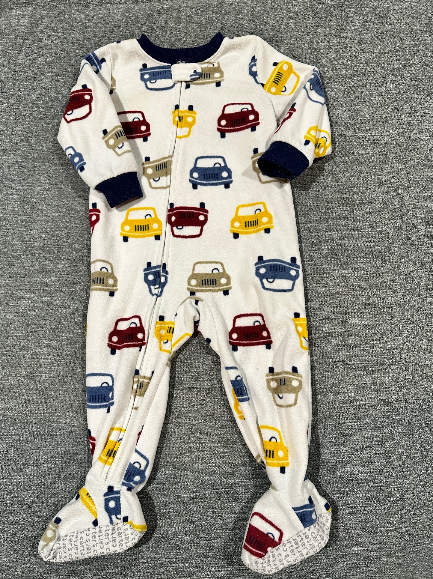 Boys 18 month fleece car footed zip up sleeper pajamas