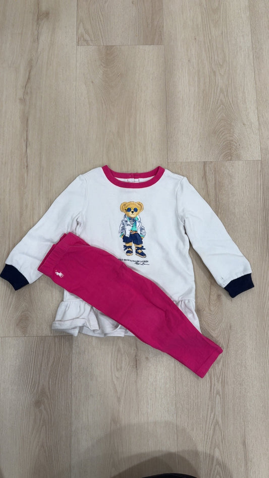 REDUCED! #49 girls Ralph Lauren pink/white outfit 18 month GUC