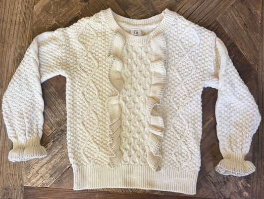 #75 Baby Gap Girls Ivory Sweater Size 4T