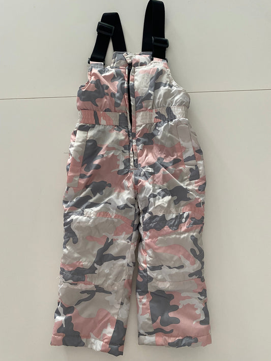 #117-Girls 2T, Sequoia Snowsuit, pink camo print, New