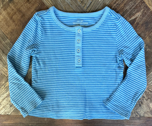 #75 Vineyard Vines Girls Blue Stripe Shirt, Size 3T