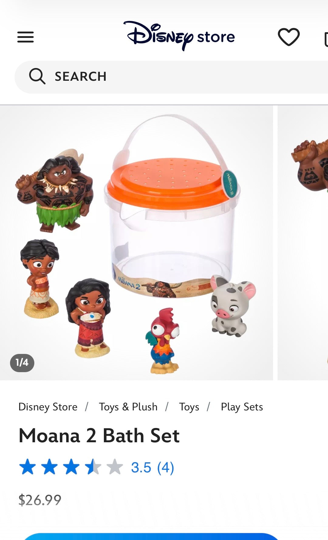 Seller #58 Moana 2 bath set characters