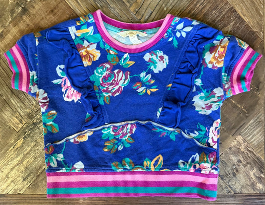 #75 Matilda Jane Girls Flower Short Sleeve Sweatshirt, Size 2