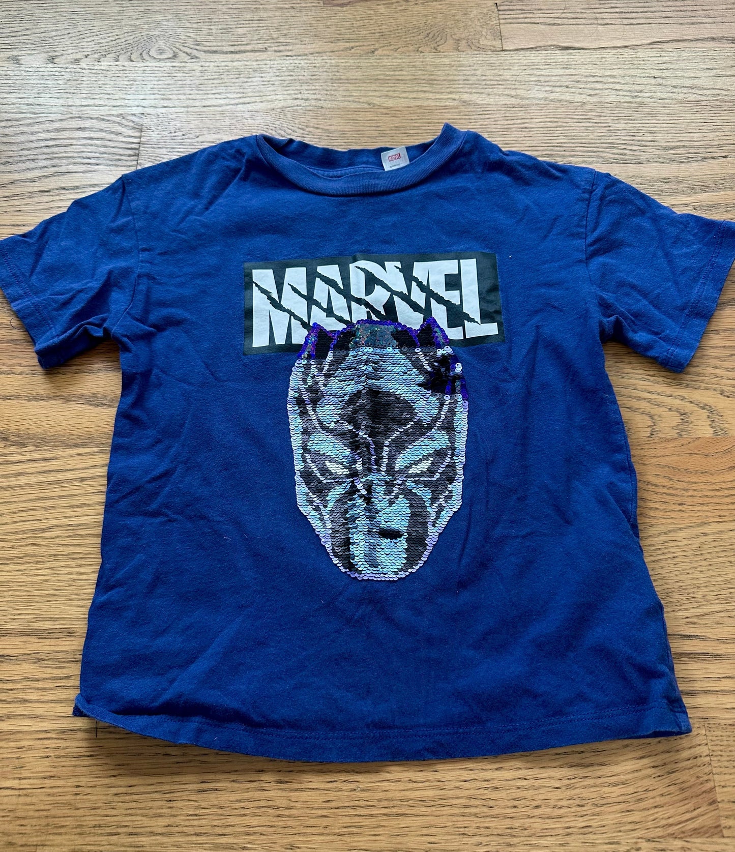 #108- Boys, Marvel Black Panther Sequin “Flip” Shirt- Size 4