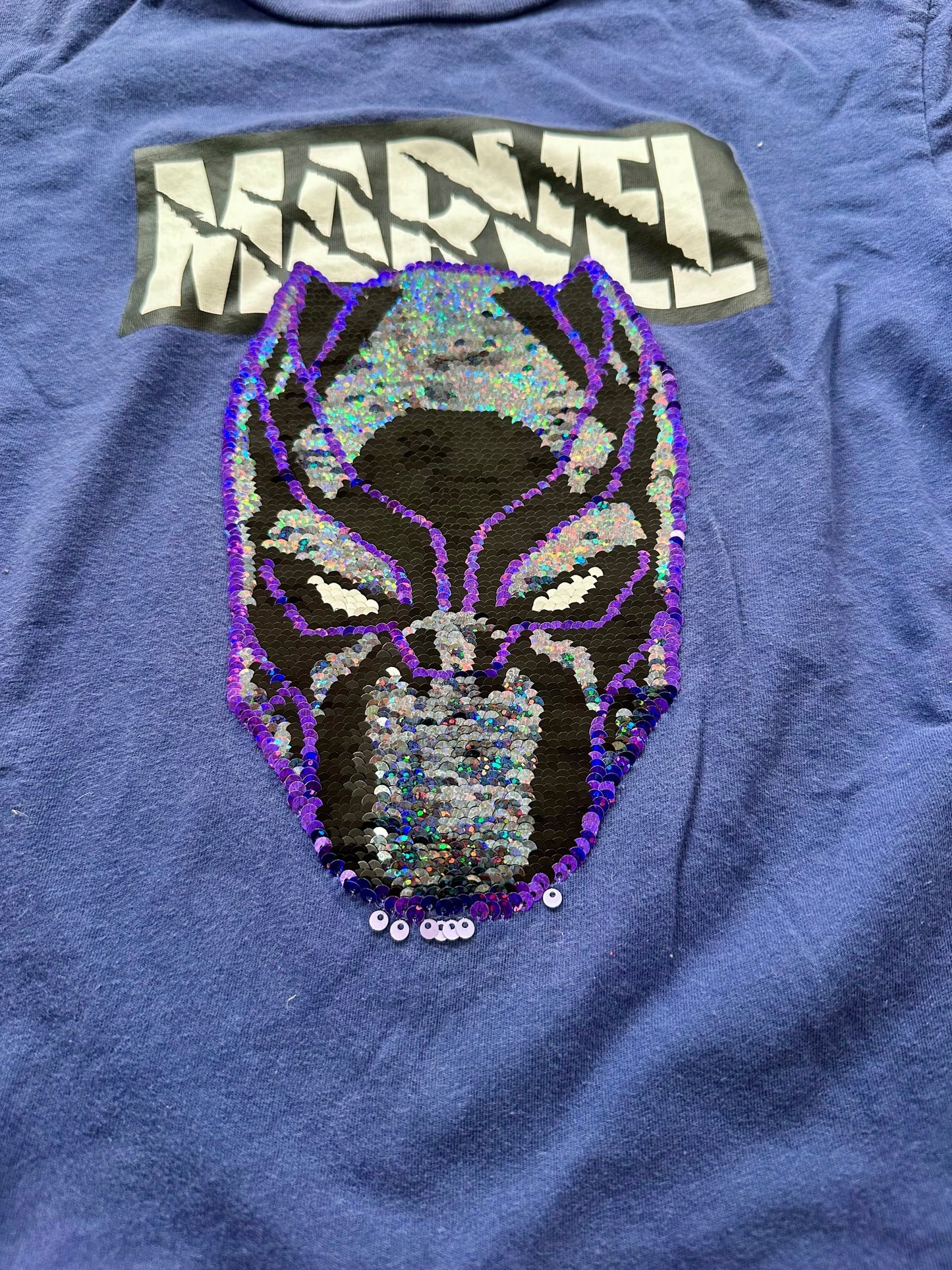 #108- Boys, Marvel Black Panther Sequin “Flip” Shirt- Size 4