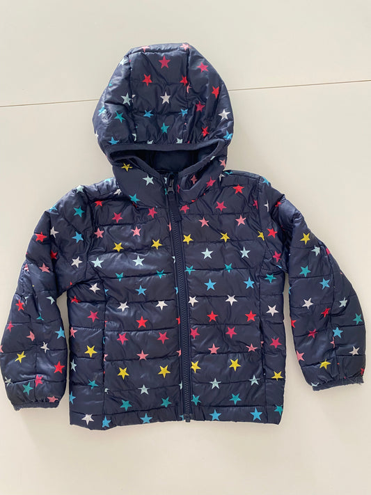 #117-Girls 3T, Primary Navy Star Lightweight Puffer Jacket, VGUC