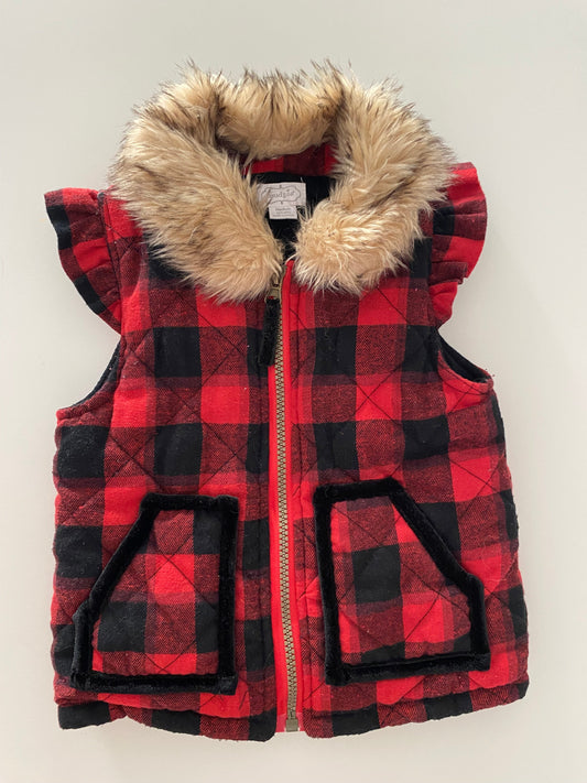 #117-Girls 3T, Mudpie Buffalo checkered vest, EUC
