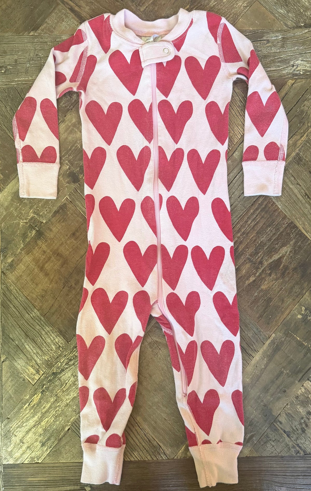 #75 Hanna Andersson Girls Heart Pajamas, Size 2